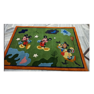 พรมขนสัตว์แท้ 100% สีฟ้า ลายมอลตี้ ทอมือ ขนาด 6x6 ฟุต สไตล์โมเดิร์น ปรับแต่งได้ เหมาะสำหรับห้องนั่งเล่นเด็ก ใช้ในบ้าน ทนทานสูง - Product Image 3