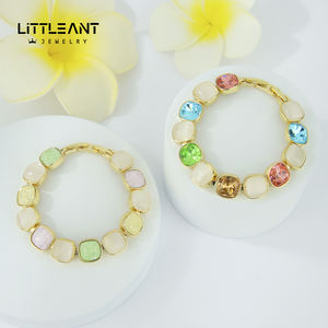 Bracciale in Oro 14k dal Design Esclusivo ed Elegante, Romantico con Smalto e Pietre Colorate Miste, Bracciali da Donna all'Ingrosso - Product Image 2