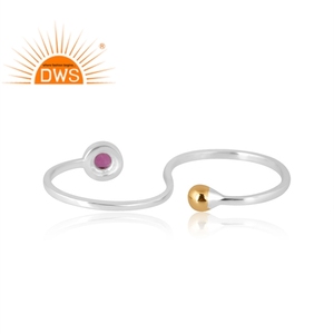 Último diseño de anillo de piedras preciosas de turmalina Rosa Natural de plata esterlina, joyería de diseño personalizado para mujer, regalo para ella - Product Image 2