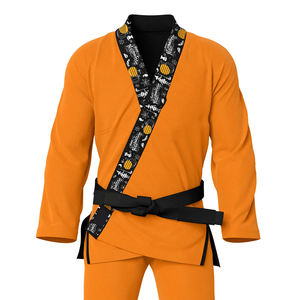 Color naranja negro hecho a mano logotipo personalizado impresión más nuevo producto lavable a máquina arte marital sublimación Jiu Jitsu uniforme - Product Image 6