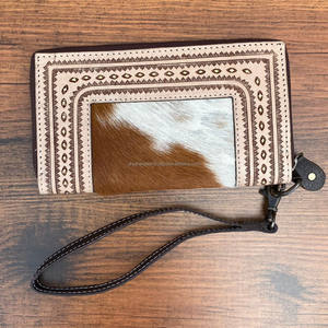 กระเป๋าคลัทช์หนังวัวแกะสลักมือกระเป๋าเงินหนังสไตล์ตะวันตกดีไซน์สวย - Product Image 2