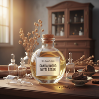 Attar de santal Mitti, attar indien naturel et terreux, huile de parfumerie traditionnelle longue durée