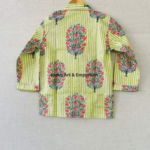 Nuevo Conjunto de Pijama de Algodón para Niños, Hermoso Conjunto de Pijama de Algodón Estampado Indio, Ropa de Dormir 100% Algodón - Product Image 2