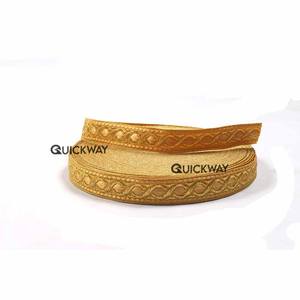 OEM Lingote Trenza de alambre de oro de encaje francés al por mayor Galloon Custom Lace Trim Material textil metálico francés de lujo de encaje artesanías - Product Image 4