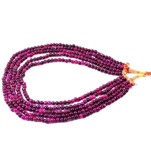 AAA+ Quality 575.00 Cts Earth Mined 5 Strand Red <b>Ruby</b> Round Shape Beads <b>Necklace</b> Cus-Jew130 - Product Image 2