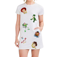 Nouveau design été printemps 100% coton col rond volants manches Style fille robe paillettes broderie à la main