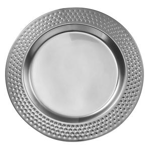 Plato Decorativo con Borde Repujado y Acabado en Níquel, Platos para Servir Postres en Fiestas, Plato para Servir Alimentos, Platos para Cena - Product Image 5