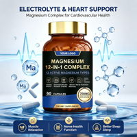 Capsules de complexe bien-être pour les os et les nerfs, à base de magnésium, vegan, sans gluten, sans OGM, avec étiquette nette et claire