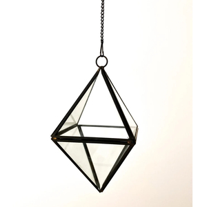 Exclusive Design Top Rated <b>Vintage</b> New Arrival Clear <b>Glass</b> <b>Vase</b> Hanging Terrarium Brass Border Black Finished for Home Decorate - Product Image 2