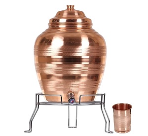 Hot Selling Handmade Copper Water Container with Anti-corrosion Coating Lid for Kitchen Home Hotel & Restaurants-Luxury Design - Product Image 1
