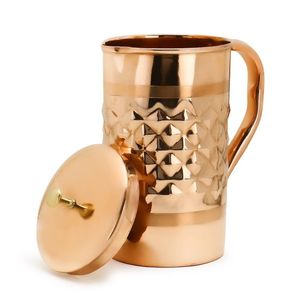 Jarra de cobre con soporte de desintoxicación con pico sellado y diseño duradero hecho para hogares holísticos o rutinas de bienestar - Product Image 2