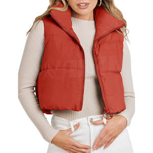 Ropa cómoda Mejor diseño Buena calidad Crop Top Puffer Chaleco Ligero Crop Top Puffer Chaleco - Product Image 1