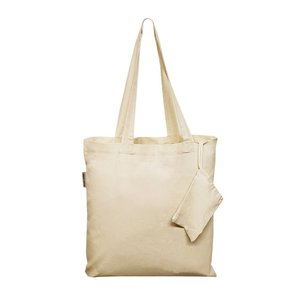 Recyclable TB118 Foldable Cotton Tote Bags with <b>Drawstring</b> <b>Pouch</b> for Packaging Storage Promotion Watch Bracelets Screen Printed - Product Image 1
