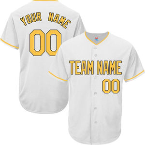 Venta al por mayor blanco Pinst Ripes hombres sublimación béisbol Jersey calle Hip Hop Jerseys Tops camisas cosidas 100% poliéster - Product Image 6