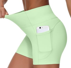 Pantalones cortos de gimnasio con cordón elástico alto ligero para mujer al por mayor, pantalones de Yoga para fitness, tipo de cintura media para deportes de correr - Product Image 2