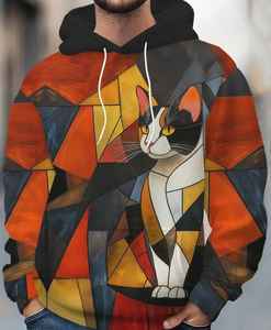 Sweat à capuche premium pour homme, ultra confortable, 100 % coton, brodé, perlé, uni, imprimé numériquement, écologique - Product Image 1