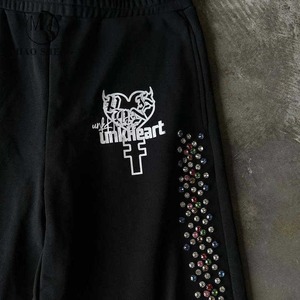 Pantalon éponge personnalisé Pantalon de survêtement pour homme Baggy délavé au soleil pour homme Pantalon de survêtement vintage en strass - Product Image 3