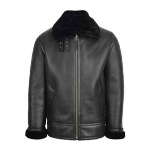 Veste en cuir de haute qualité 100% pour hommes, design haut de gamme, manches longues, col montant, imperméable, personnalisable, prix raisonnable, hiver - Product Image 1