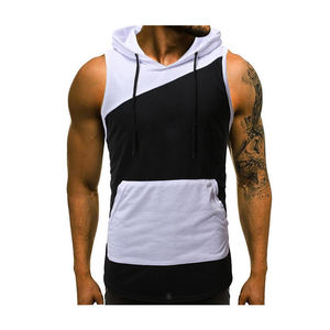 Sudadera con capucha sin mangas para hombre profesional superventas nuevo modelo ropa de gimnasio logotipo bordado de alta calidad personalizable - Product Image 4