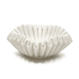 Vajilla de diseño de lujo, cuenco ondulado de mármol blanco para servir comida, cuenco de baratija para decoración del hogar del fabricante indio - Product Image 1