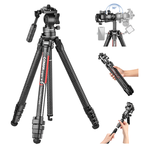 Coman ánh sáng H 360 Độ Bóng đầu có thể tháo rời chân máy chuyên nghiệp Chân máy sợi Carbon cho điện thoại Canon Sony Nikon phát trực tiếp - Product Image 1