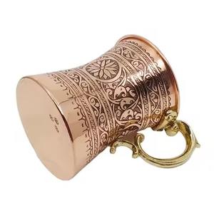 Hermosa taza de cobre de lujo con textura artística, ideal para cocinas modernas, barras elegantes y colecciones de regalos - Product Image 1