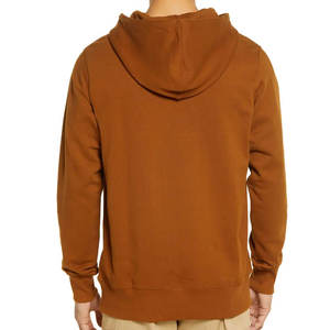 Sweat à capuche en molleton marron uni pour homme avec logo personnalisé, coton lourd de qualité supérieure, streetwear d'hiver, fabrication OEM - Product Image 5