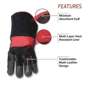 Sunland-Guantes de cuero para jardín, guantes de soldadura de cuero de cabra, de seguridad, para trabajo, industriales, para construcción - Product Image 5