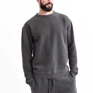 Conjunto Deportivo de Felpa de Algodón Ecológico para Hombre, Color Sólido, Sudadera con Cuello Redondo, Pantalones Jogger con Cordón, Ropa Casual de Invierno - Product Image 2
