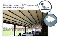 Étanche automatique PVC rétractable extérieur parasol électrique pliant toit couverture auvent auvent Restaurant en alliage d'aluminium
