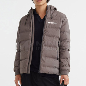 <b>Plus</b> <b>Size</b> Streetwear Puffer Winter <b>Jacket</b> for Men with Stand Collar and Front Logo-High Quality Eco-Friendly Breathable - Product Image 1