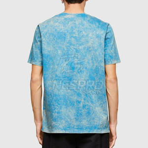 T-shirt délavé à l'acide avec logo personnalisé en gros pour hommes 100% coton à manches courtes T-shirts décontractés pour hommes délavés à l'acide - Product Image 2