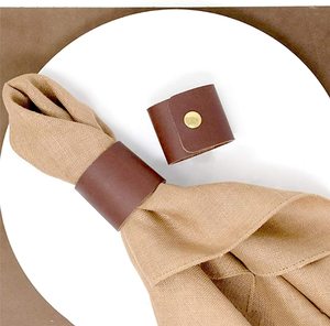 <b>Marvelous</b> Design Leather Napkin <b>Ring</b> for Wedding Dining Table Handicraft Top Quality Table Decoration and Accessories - Product Image 1