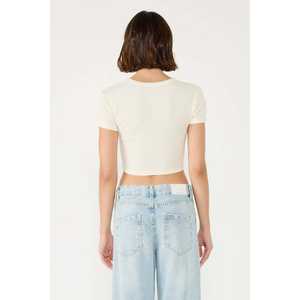 Camiseta Corta Informal de Manga Corta y Cuello Redondo en Tela Turca 100% Algodón Corte Regular - Product Image 5