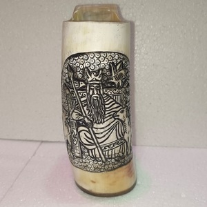 Tasse de corne à boire en céramique de sculpture Viking personnalisée artisanale corne naturelle hautement polie d'Inde pour le vin et la bière - Product Image 4