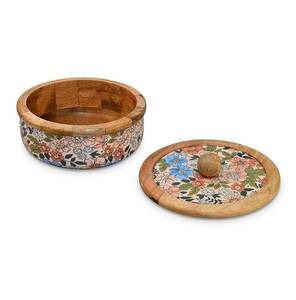 Boîte à chapati en bois artisanale de style vintage élégant, œuvre d'art décorative, compatible lave-vaisselle, grande capacité, qualité alimentaire - Product Image 5