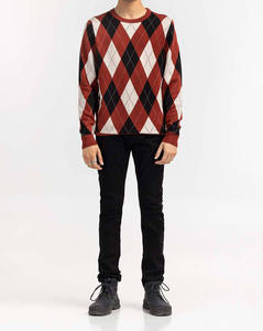 Pulls en tricot pour hommes, tendance automne-hiver, patchwork, col rond, style coréen, streetwear, pull décontracté pour hommes - Product Image 1