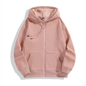 Sweat à capuche zippé en polaire de haute qualité, 10 couleurs, broderie personnalisée, impression, teinture personnalisée, entreprise - Product Image 5