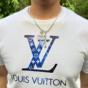 Brillante totalmente helado Jesús Cruz Hip Hop colgante adornado con diamantes de moissanita brillantes redondos VVs claridad 10K oro blanco - Product Image 3