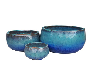 Wholesale Modern Shiny Glazed Ceramic Outdoor Flower <b>Pot</b> Planter Self Watering Drainage Hole Various Sizes for Home Garden - Product Image 2
