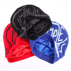 Gorro de invierno de punto de Jacquard unisex con estampado Digital de logotipo personalizado tela de seda satinada 2026 - Product Image 5