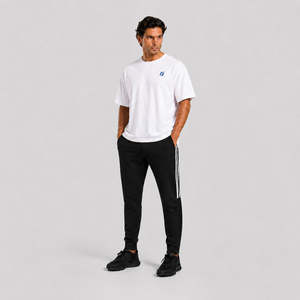 Core Fit <b>Joggers</b> Black <b>Slim</b> Fit High Waist Sporty Pants Pleats Patterns Long Leg Fashionable Customizable Logo XL for Winter - Product Image 4