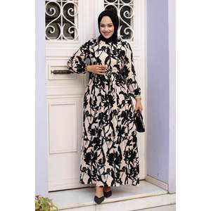 Vestido Hijab Estampado Ivy Negro - Product Image 1
