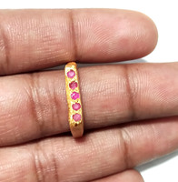 Anillo de plata 925 chapado en oro con rubí rojo, anillo de declaración, regalo de aniversario, anillo de compromiso para mujer