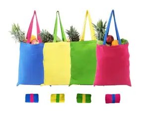 Extra-large Cotton Cloth shopping bags in rainbow color shopping bags large number of things carry over cotton tote canvas bags