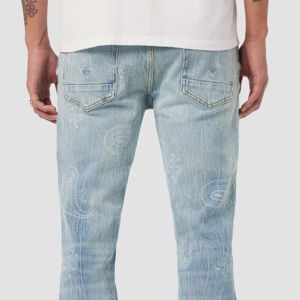 กางเกงยีนส์ขาบานขาสีฟ้าสำหรับผู้ชายกางเกงขาบานแบบคลาสสิกสำหรับลุคย้อนยุคเหมาะสำหรับสวมใส่สบายๆ - Product Image 6