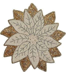 แผ่นรองจานงานฝีมือ ดีไซน์คลาสสิกวินเทจ ตกแต่งด้วยงานปักและลูกปัด สวยงามที่สุด เหมาะสำหรับงานแต่งงาน งานเลี้ยง เป็นมิตรกับสิ่งแวดล้อม ทนทาน - Product Image 2