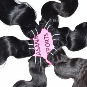 Extensiones de cabello humano para mujeres negras vietnamitas de ondas naturales sin procesar, máquina de ondas profundas sueltas, cutícula de procesamiento de doble trama - Product Image 1