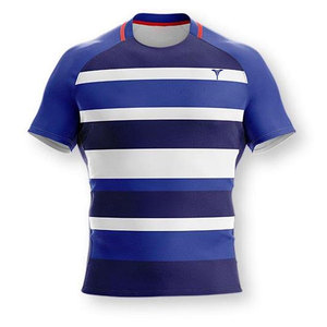 Diseña Tu Propio Logotipo, Camiseta de Rugby Transpirable de Manga Corta de Poliéster para Equipo, Venta Caliente, Cómoda para Hombre - Product Image 1