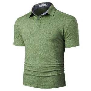 Kaus Golf pria 100% katun kosong kaos Polo lengan pendek polos Logo bordir Murah Harga saya